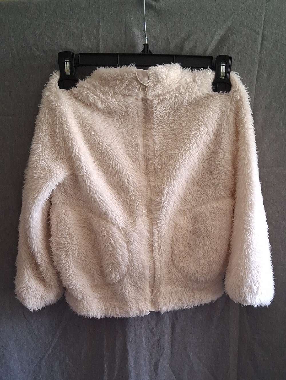 wonder nation Cream Plush Zip-Up Teddy Jacket